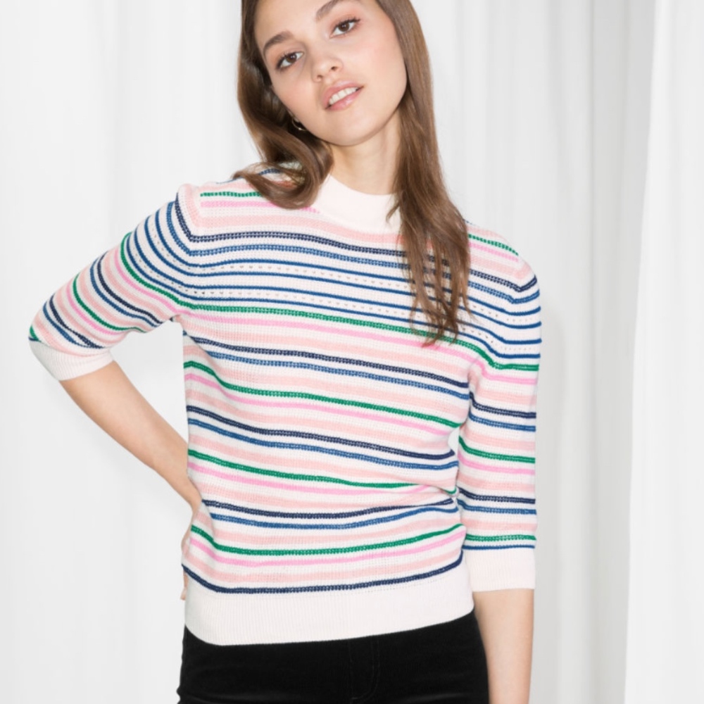 & Other Stories Organic Cotton Striped Sweater